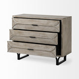 Mercana Giselle I 40L x 16W Light Brown Fir Veneer 3 Drawer Accent Cabinet
