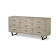 Mercana Giselle II Brown Fir Veneer W/Black Metal Leg 9 Drawer Sideboard
