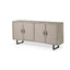 Mercana Bellefontaine II 68x15.5 Brown Fir Veneer Frame 4 Fabric Covered Cabinet Door Sideboard