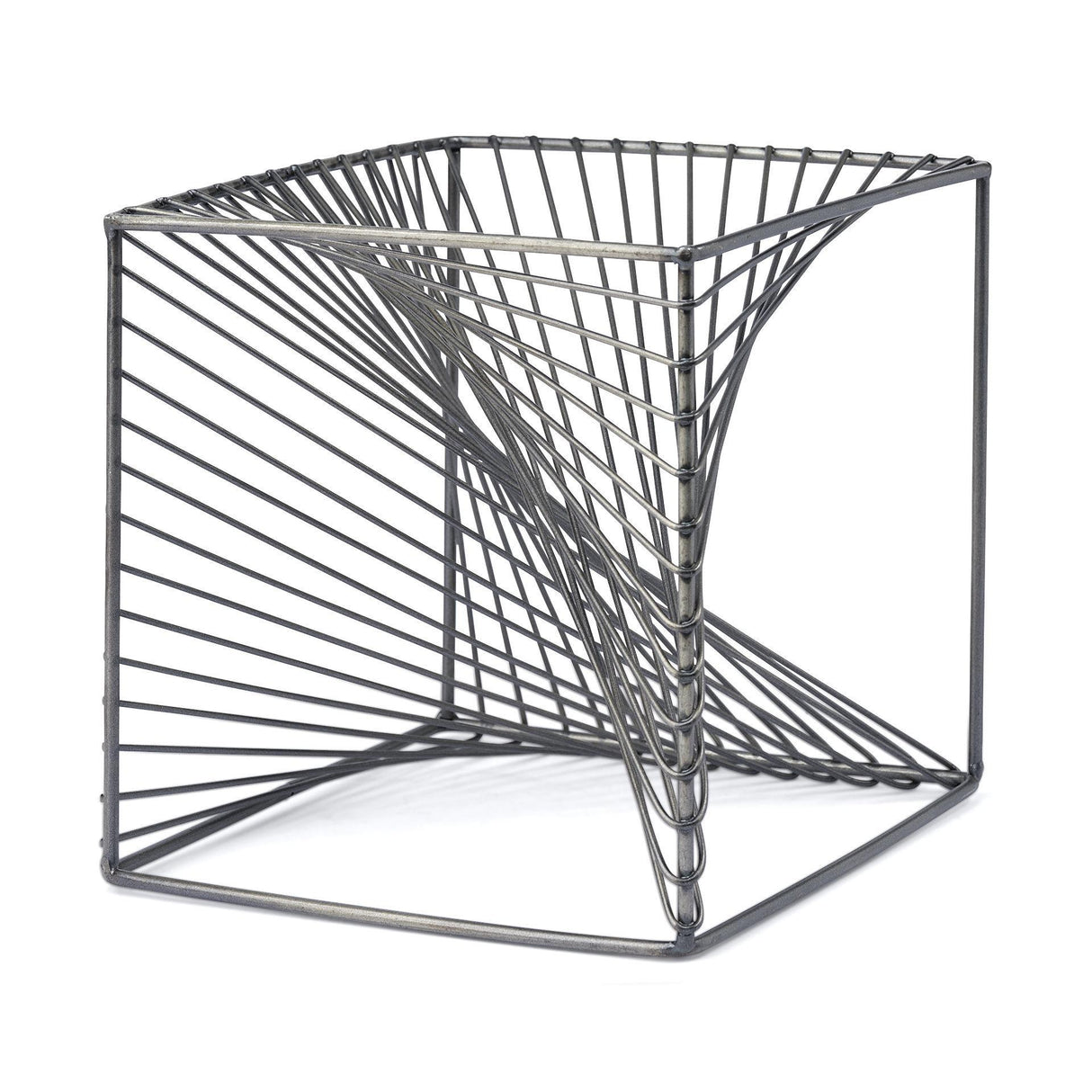 Mercana Rochon 8L x 8W Gray Metal Decorative Cube