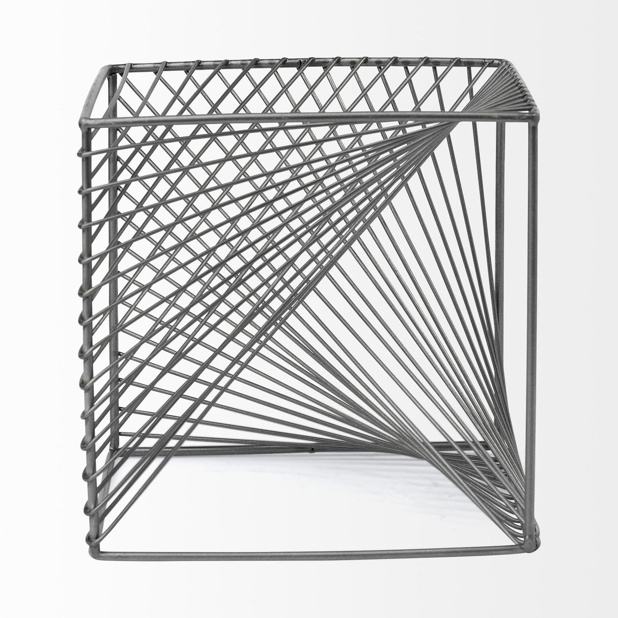 Mercana Rochon 8L x 8W Gray Metal Decorative Cube