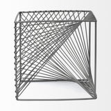 Mercana Rochon 8L x 8W Gray Metal Decorative Cube