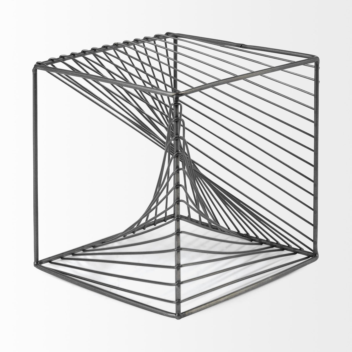Mercana Rochon 8L x 8W Gray Metal Decorative Cube