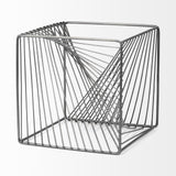 Mercana Rochon 8L x 8W Gray Metal Decorative Cube