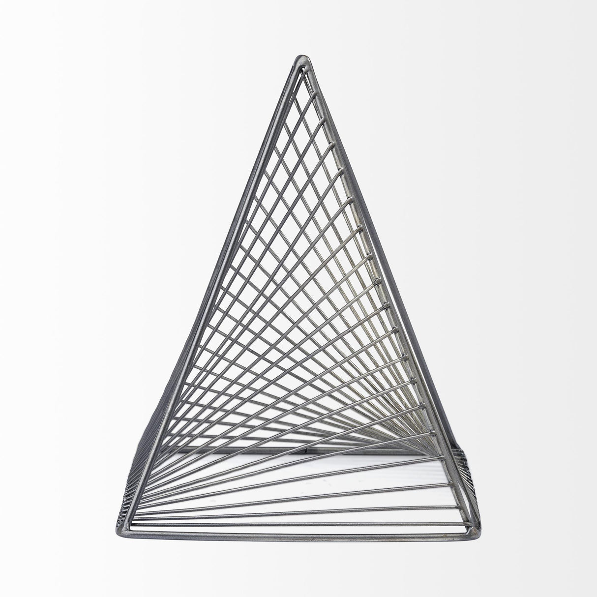 Mercana Risley 8L x 8W Gray Metal Triangular Decorative Object