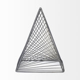 Mercana Risley 8L x 8W Gray Metal Triangular Decorative Object