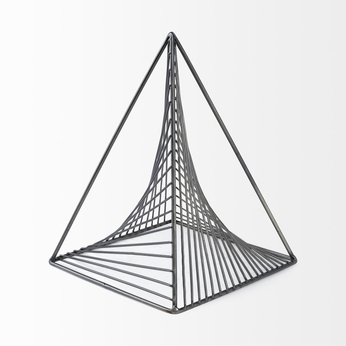 Mercana Risley 8L x 8W Gray Metal Triangular Decorative Object