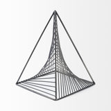 Mercana Risley 8L x 8W Gray Metal Triangular Decorative Object