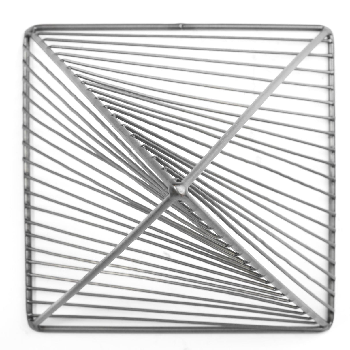 Mercana Risley 8L x 8W Gray Metal Triangular Decorative Object