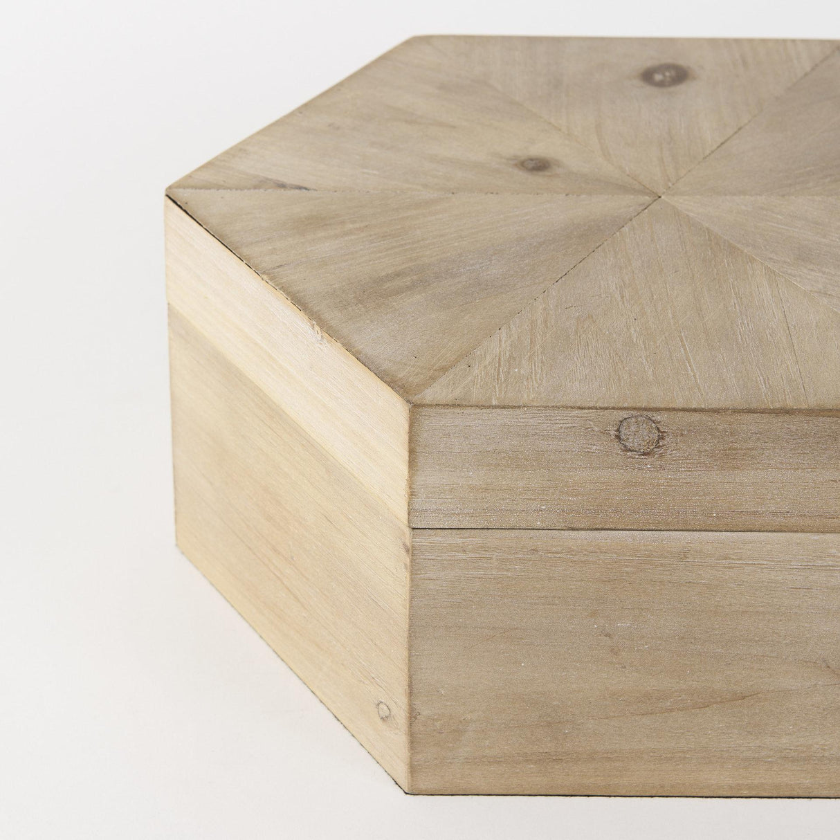 Mercana Elyse (Set of 2) 14L x 12W Brown Wooden Hexagonal Boxes