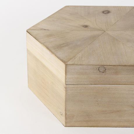 Mercana Elyse (Set of 2) 14L x 12W Brown Wooden Hexagonal Boxes