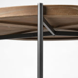 Mercana Kade 33" Round Brown Table Gray Metal Frame Two-Tier Coffee Table