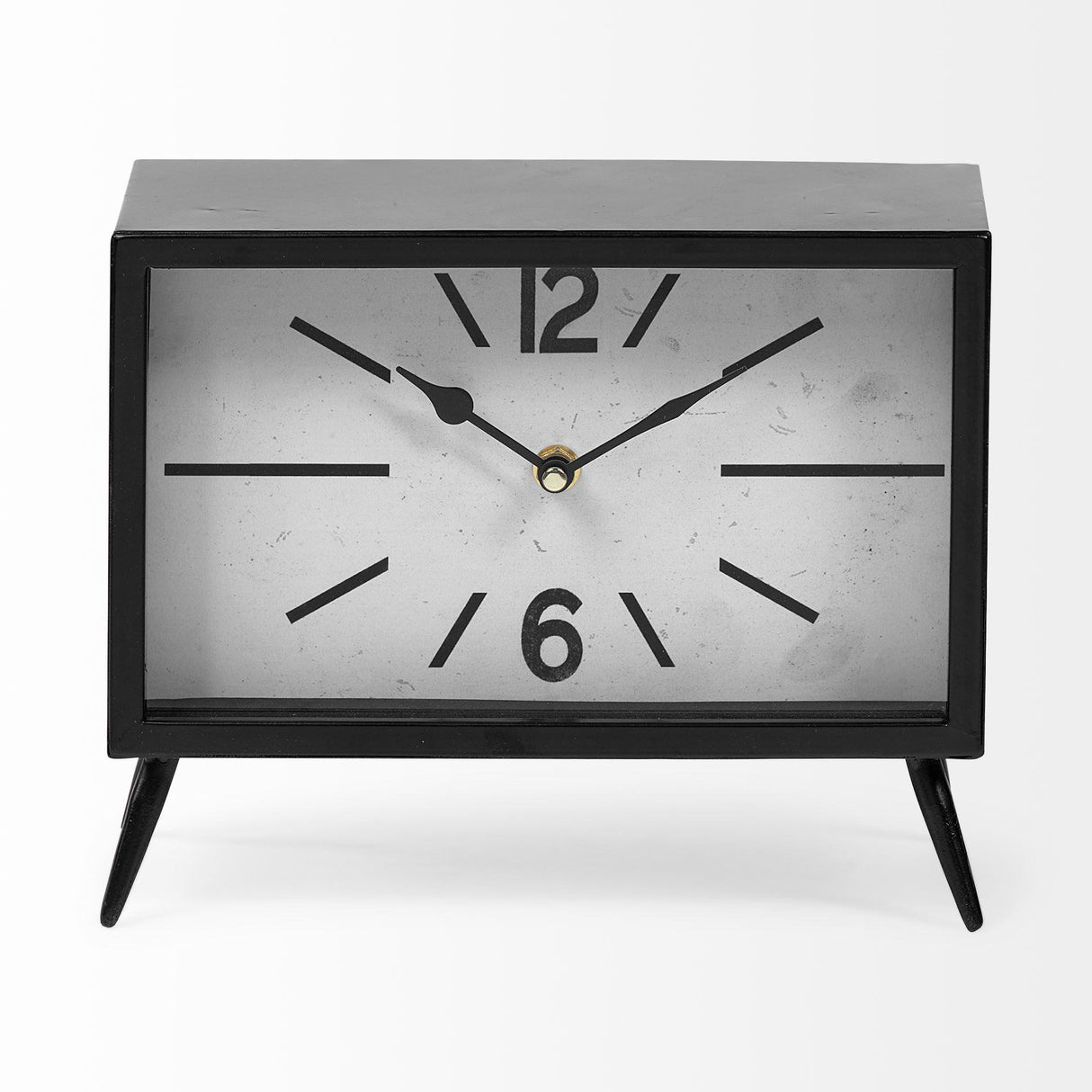 Mercana Lita Black Metal Rectangular Table Clock