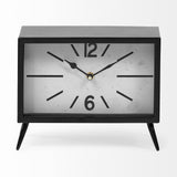 Mercana Lita Black Metal Rectangular Table Clock