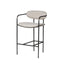 Mercana Parker II Beige Fabric Seat Gun Metal Grey Metal Counter Stool