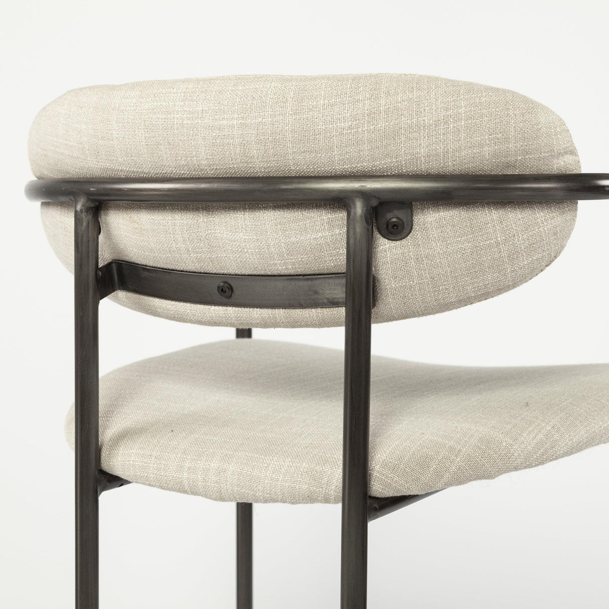 Mercana Parker II Beige Fabric Seat Gun Metal Grey Metal Counter Stool