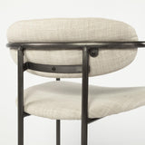Mercana Parker II Beige Fabric Seat Gun Metal Grey Metal Counter Stool