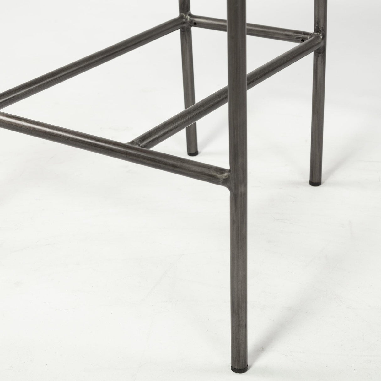 Mercana Parker II Beige Fabric Seat Gun Metal Grey Metal Counter Stool