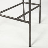 Mercana Parker II Beige Fabric Seat Gun Metal Grey Metal Counter Stool