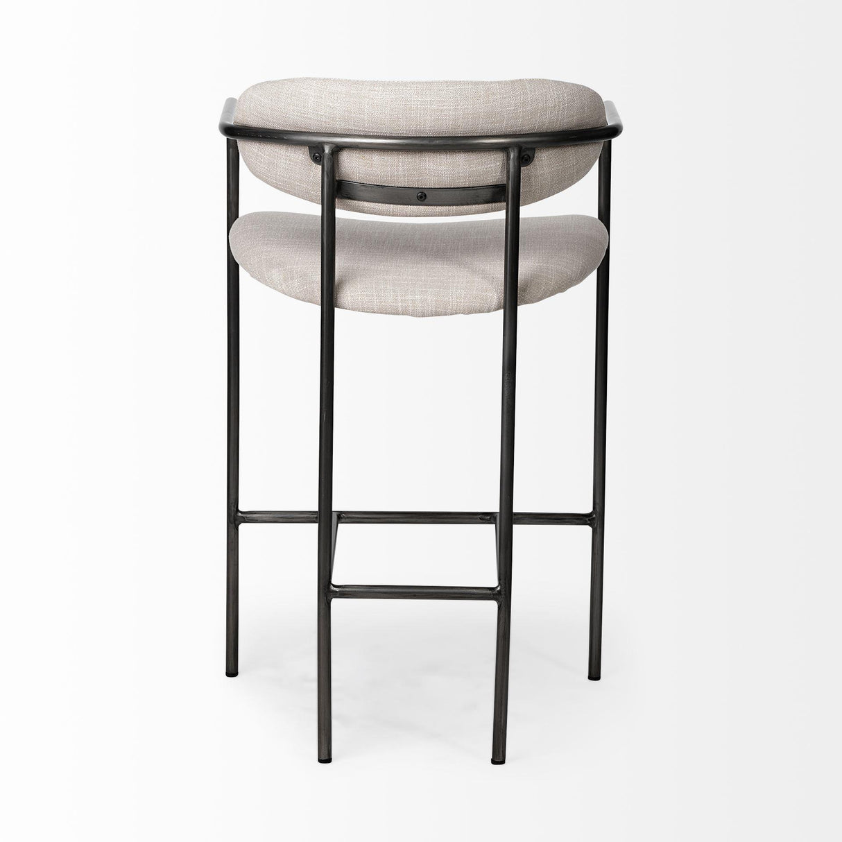 Mercana Parker II Beige Fabric Seat Gun Metal Grey Metal Counter Stool