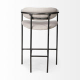 Mercana Parker II Beige Fabric Seat Gun Metal Grey Metal Counter Stool