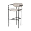 Mercana Parker 30" Seat Height Beige Fabric Seat Gun Metal Grey Metal Bar Stool