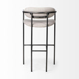 Mercana Parker 30" Seat Height Beige Fabric Seat Gun Metal Grey Metal Bar Stool