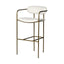 Mercana Parker 30" Seat Height Cream Fabric Seat Gold Metal Bar Stool