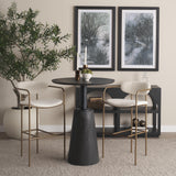 Mercana Parker 30" Seat Height Cream Fabric Seat Gold Metal Bar Stool