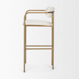 Mercana Parker 30" Seat Height Cream Fabric Seat Gold Metal Bar Stool