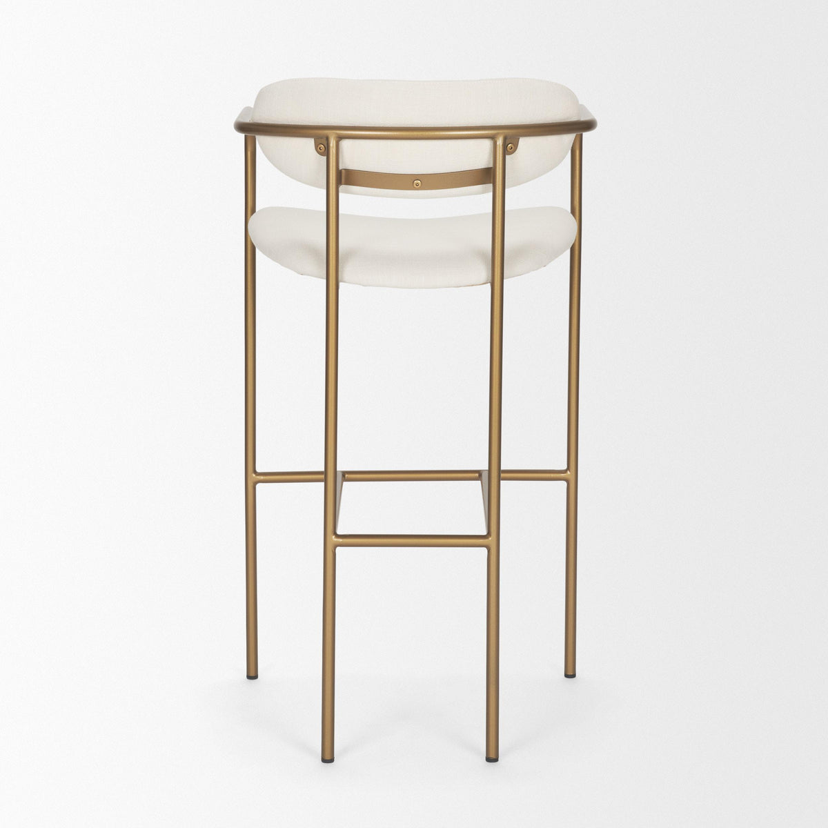 Mercana Parker 30" Seat Height Cream Fabric Seat Gold Metal Bar Stool