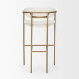 Mercana Parker 30" Seat Height Cream Fabric Seat Gold Metal Bar Stool