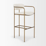 Mercana Parker 30" Seat Height Cream Fabric Seat Gold Metal Bar Stool