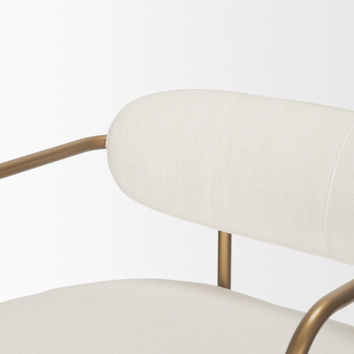 Mercana Parker 30" Seat Height Cream Fabric Seat Gold Metal Bar Stool
