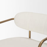 Mercana Parker 30" Seat Height Cream Fabric Seat Gold Metal Bar Stool
