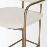 Mercana Parker 30" Seat Height Cream Fabric Seat Gold Metal Bar Stool