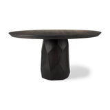 Mercana Fitzgerald 60" Round Brown Solid Wood Top & Base Dining Table