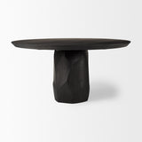 Mercana Fitzgerald 60" Round Brown Solid Wood Top & Base Dining Table