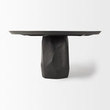 Mercana Fitzgerald 60" Round Brown Solid Wood Top & Base Dining Table