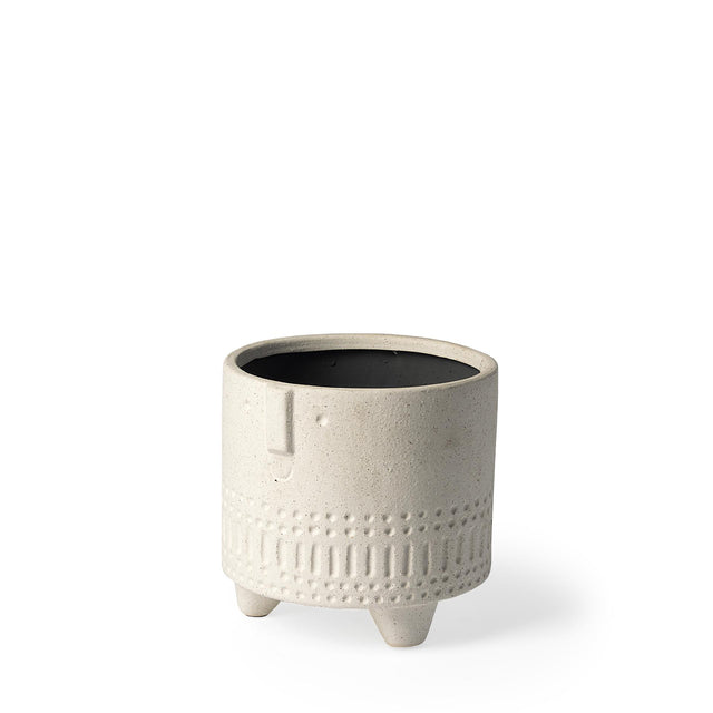 Mercana Jacob I Short White Ceramic Smiling Face Vase