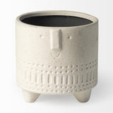 Mercana Jacob I Short White Ceramic Smiling Face Vase