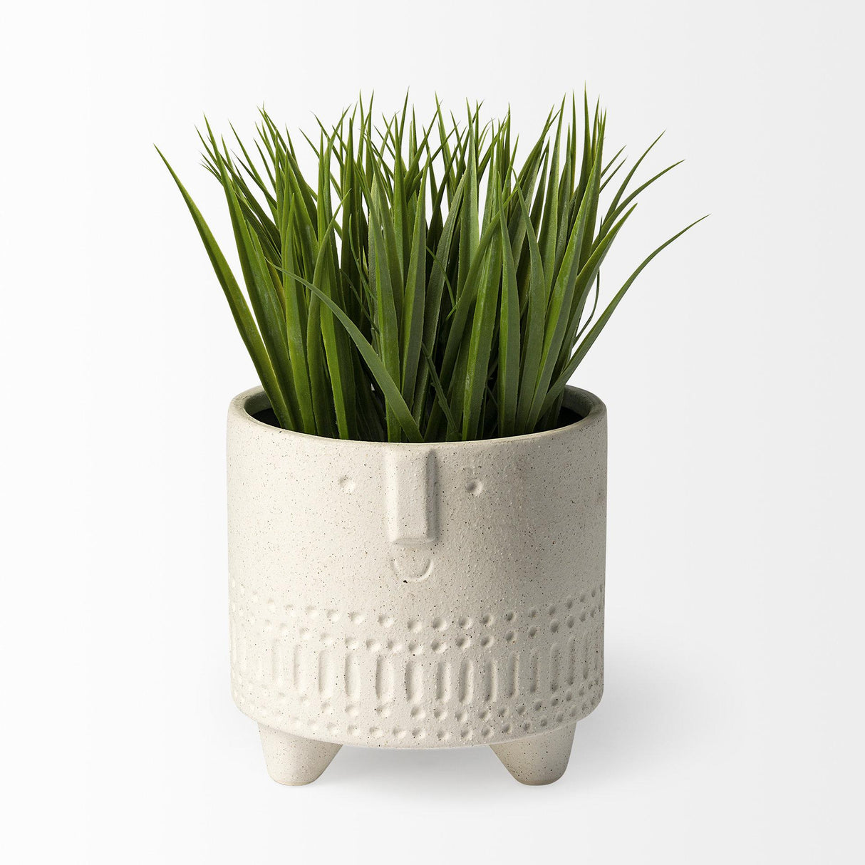 Mercana Jacob I Short White Ceramic Smiling Face Vase