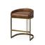 Mercana Hollyfield II Brown Leather Seat Gold Metal Base Stool