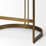 Mercana Hollyfield II Brown Leather Seat Gold Metal Base Stool
