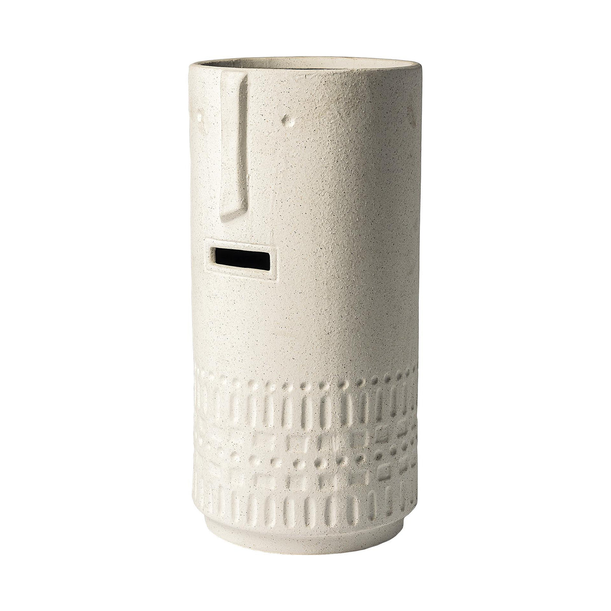 Mercana Jacob II Tall White Ceramic Smiling Face Vase