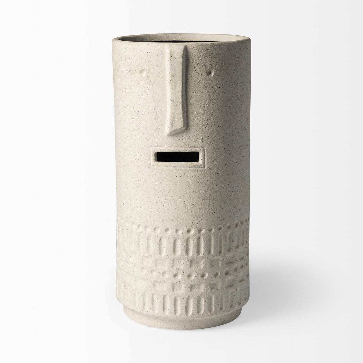 Mercana Jacob II Tall White Ceramic Smiling Face Vase