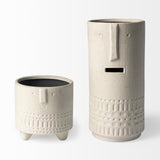 Mercana Jacob II Tall White Ceramic Smiling Face Vase