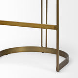 Mercana Hollyfield II Brown Leather Seat Gold Metal Base Bar Stool
