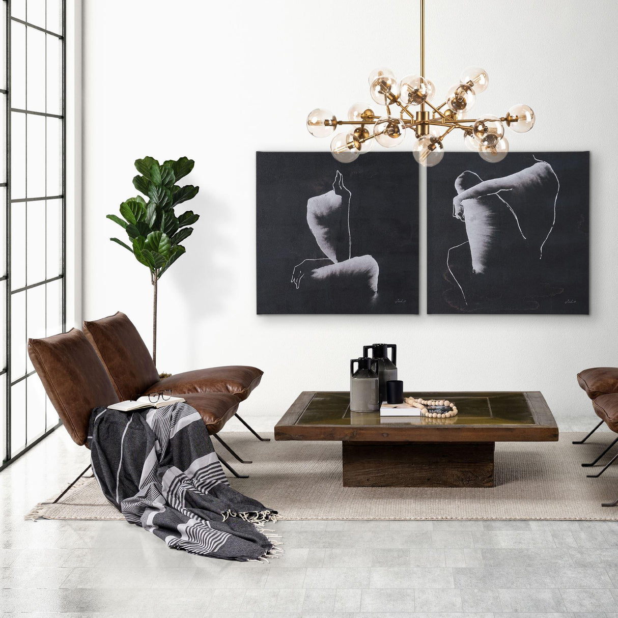 Mercana Flavelle I Brown Leather Cushion Seat and Solid Iron Base Accent Chair