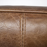 Mercana Flavelle I Brown Leather Cushion Seat and Solid Iron Base Accent Chair
